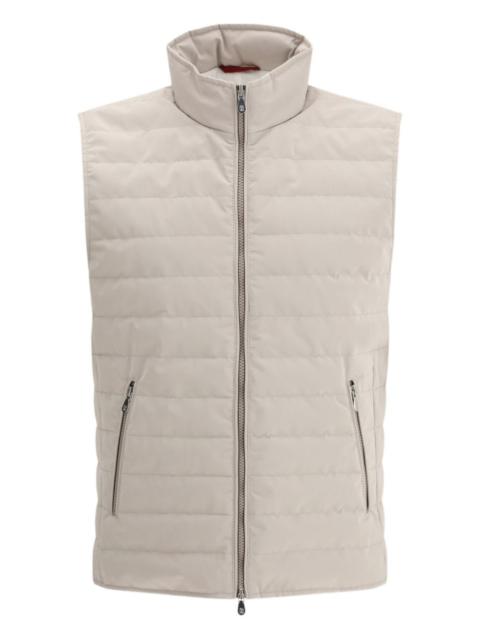 zip quilted down gilet