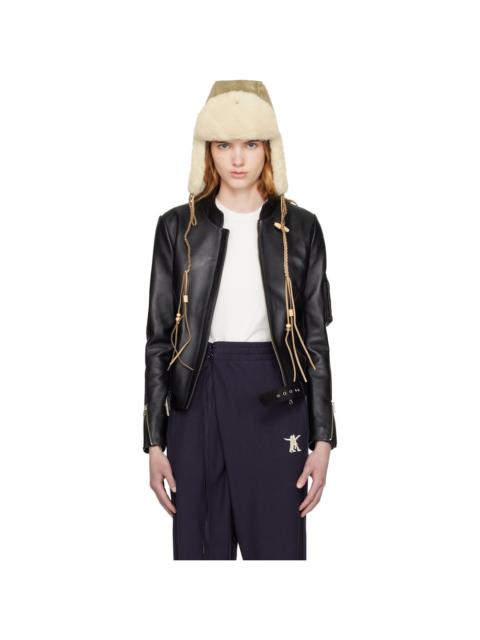 Black Leather Radius Motor Jacket