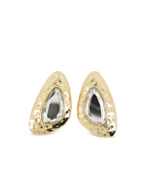 crystal-embellished hammered earrings