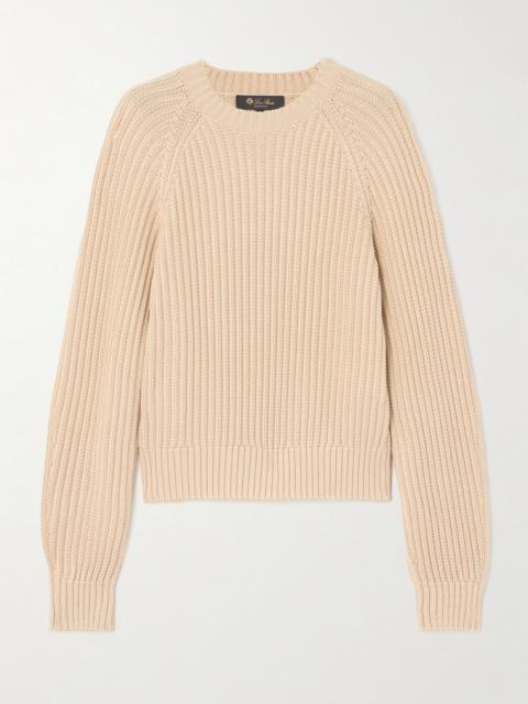 Ribbed-knit Silk And Cotton-blend Sweater