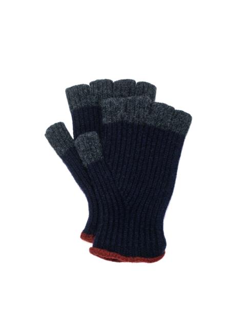 No Fingers In There Ribbed Gloves Navy