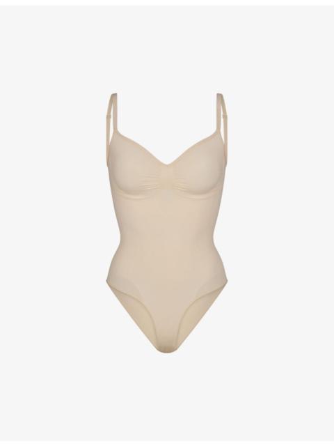 Sculpt ruched stretch-woven body