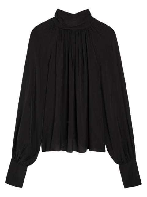 Anine Bing Anne Draped Poplin Blouse