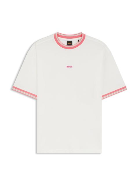 RELAXED-FIT T-SHIRT IN COTTON WITH STRIPED TRIMS