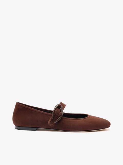 Verona Ballet Flat In Brown Suede