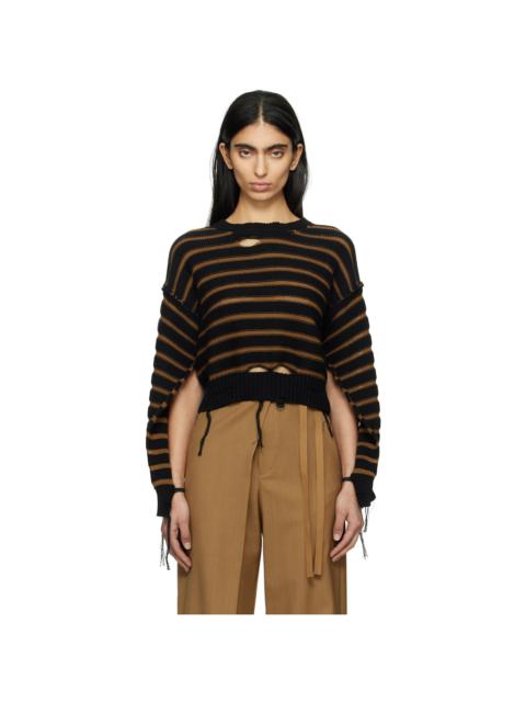 Black & Brown Mariniere Crewneck Sweater