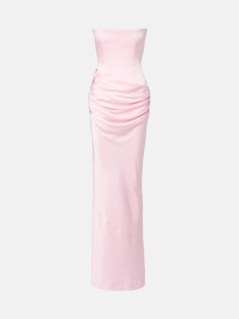 Draped bustier gown