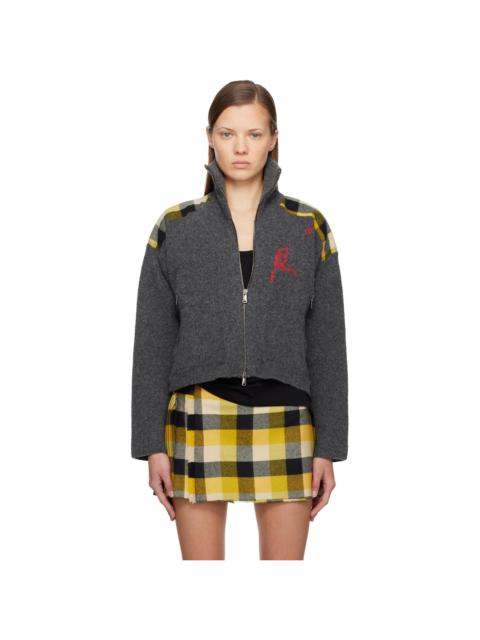 Gray Logo Zip-Up Track Jacket