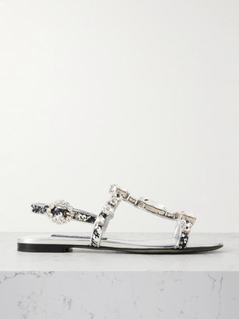 Bianca Embellished Metallic Leather Sandals