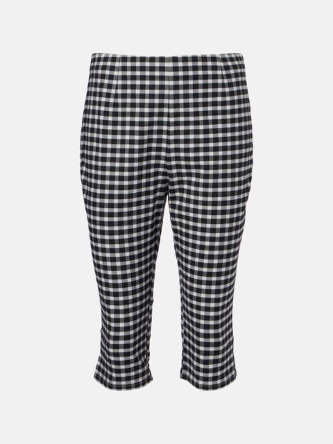 Chiara gingham cotton-blend capri pants