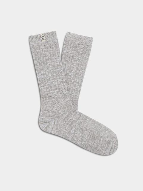 ® Women's Rib Knit Slouchy Crew Sock Polyester Blend/Recycled Materials in Grey/