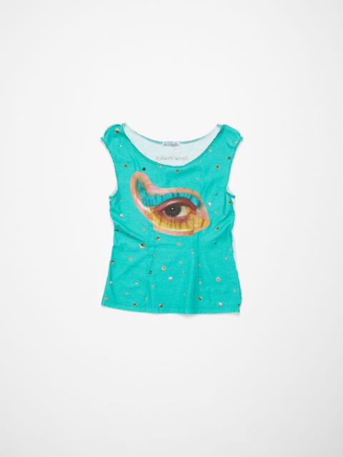 Printed tank top - Emerald green