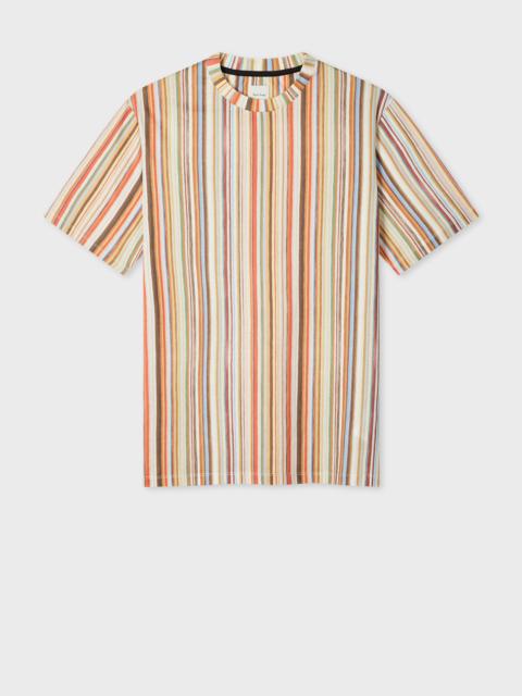 'Painted Signature Stripe' Cotton T-Shirt
