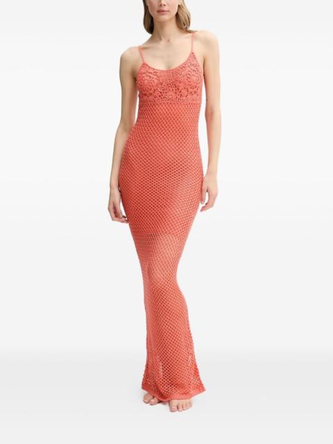 crochet-detail maxi dress