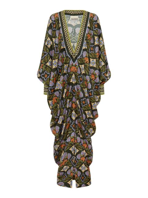 Cece V Neck Silk Midi Dress