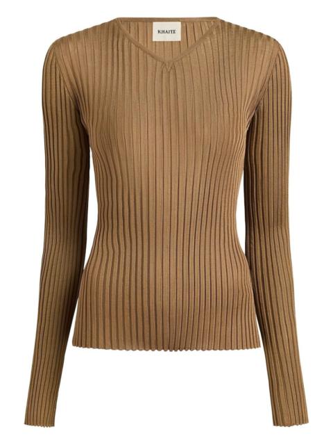 Tia ribbed v-neck top