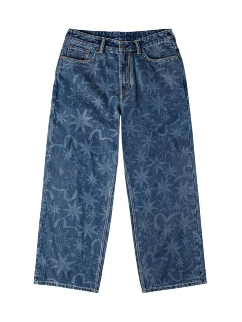 EVISU X GDC Allover Washed Print Relax Fit Jeans