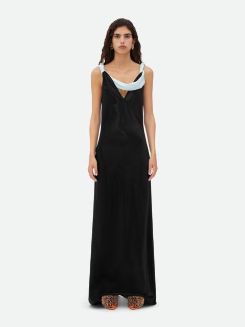 Bottega Veneta Textured Satin Long Dress | REVERSIBLE