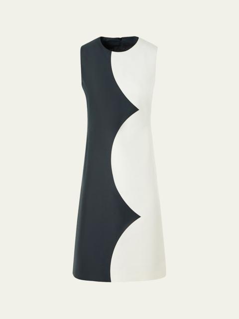 Colorblock Silk Sleeveless Sheath Dress
