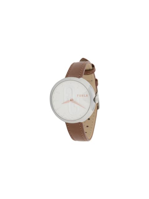 Bubble leather strap watch