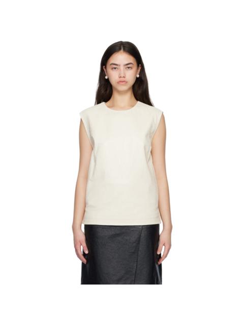 Off-White FIZA Ostrich-Effect Leather Blouse