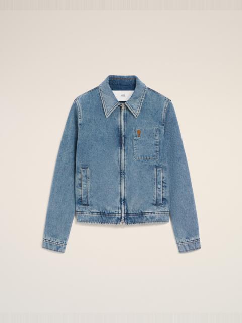 BLUE COTTON AMI DE COEUR ZIPPED JACKET