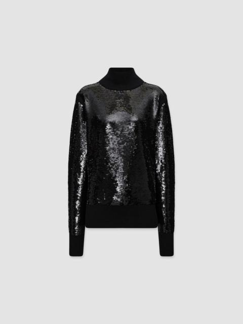 Sequins Knit High Neck Jumper