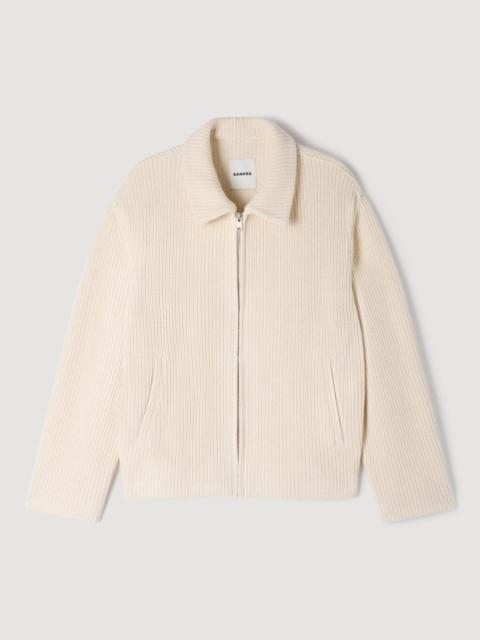 KNIT-EFFECT REGULAR-COLLAR JACKET