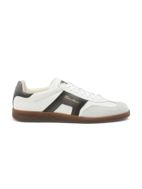 Men's white and black leather and suede DBS Oly sneaker