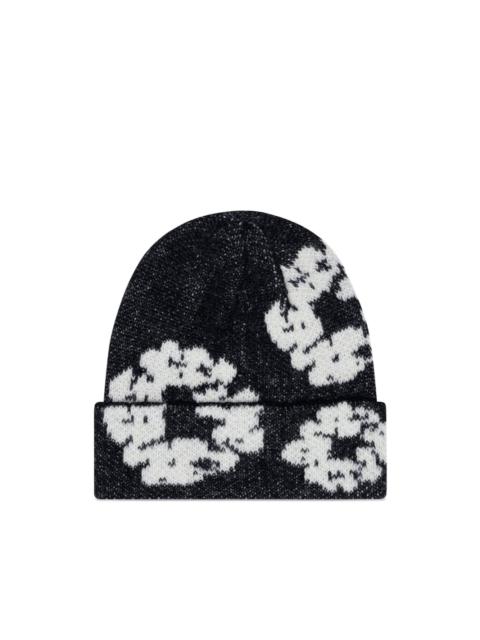 flower-embroidery cotton beanie