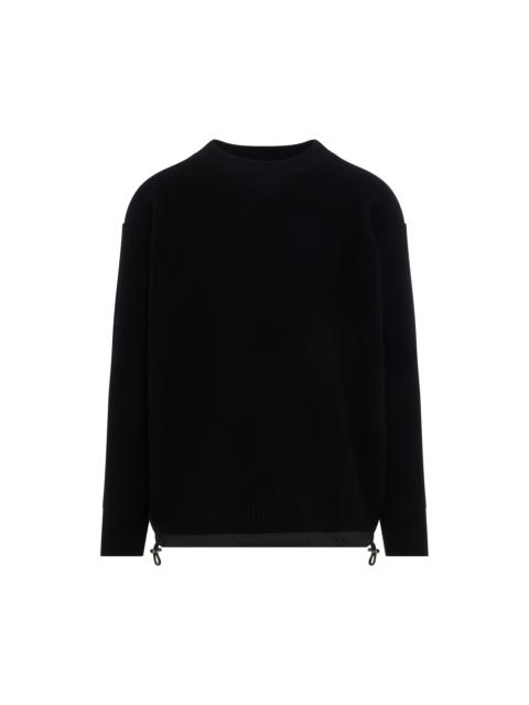Wool Knit Pullover in Black