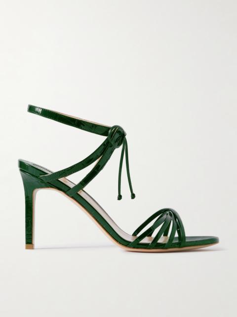 Angelica Croc-effect Leather Sandals