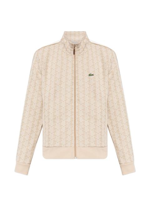 patterned zip-up sweatshirt