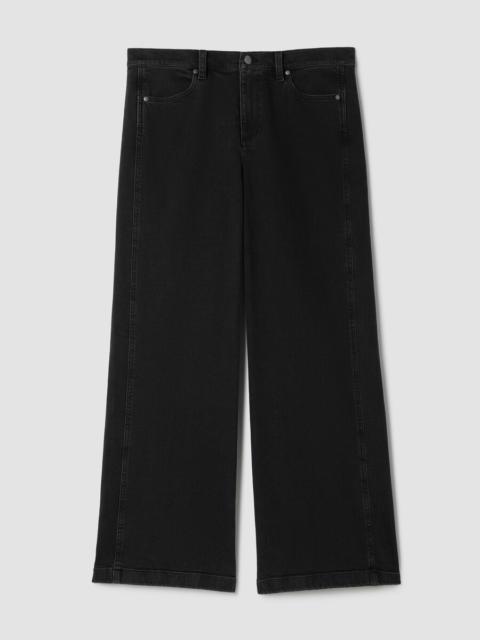 Cotton Stretch Denim Wide-Leg Jean