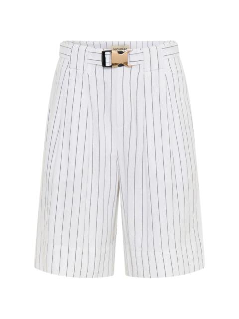 Belinda striped belt bermuda shorts