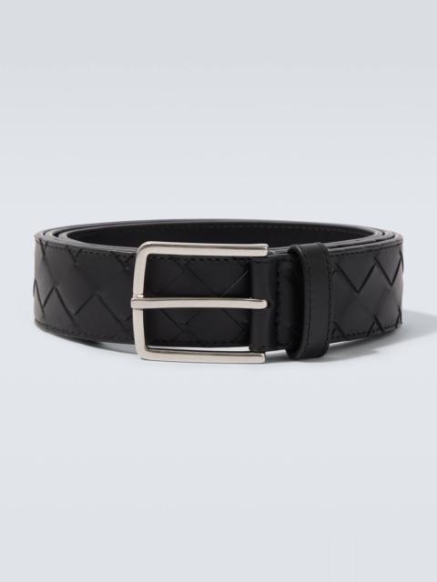 Intrecciato leather belt