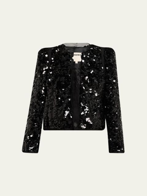Shai Sequined Metallic Tweed Jacket