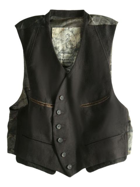 button wool gilet