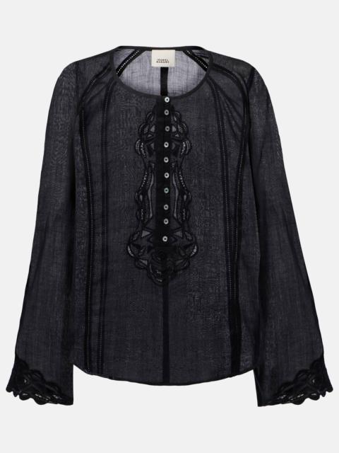 Luciele embroidered ramie blouse
