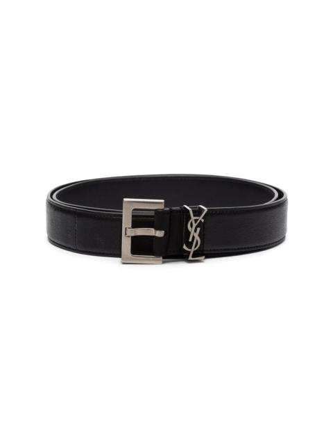 monogram-plaque buckled belt
