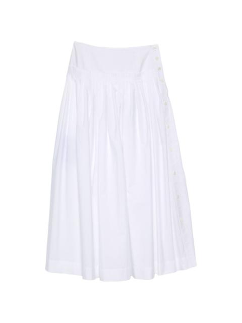pleated buttoned maxi skirt