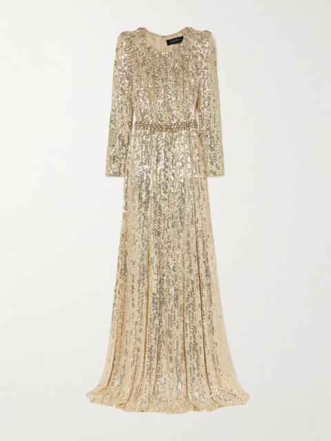 Georgia Embellished Sequined Tulle Gown