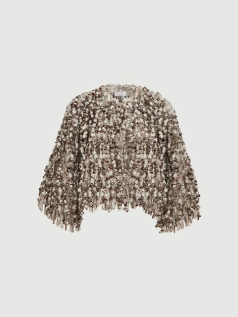 Dazzling twist embroidery cardigan in mohair and wool