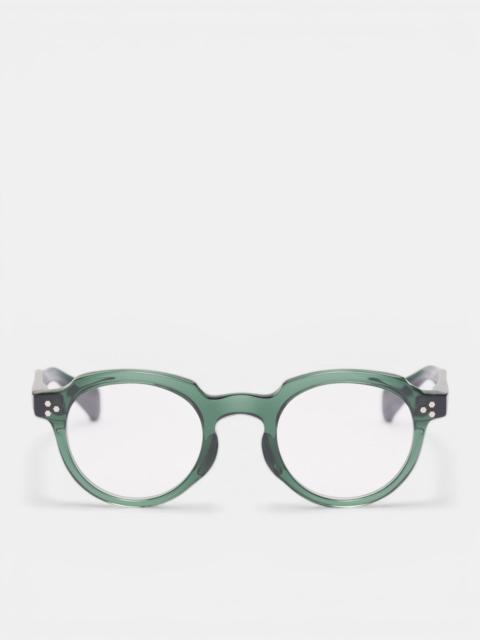 Green Translucent Crown Panto Glasses