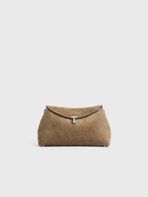 T-lock suede clutch tobacco