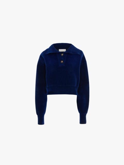 Collared Jumper In Bright Navy