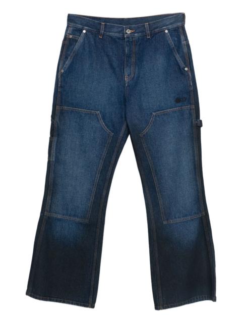 panelled cotton jeans