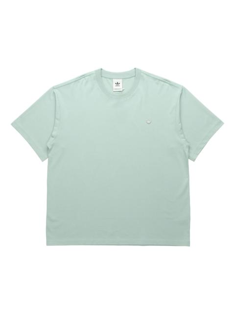 adidas originals Premium Tee Mini Logo Embroidered Sports Round Neck Short Sleeve Couple Style Green