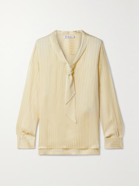 Kya Tie-detailed Striped Silk-jacquard Blouse