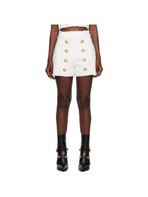 White Fringed Shorts